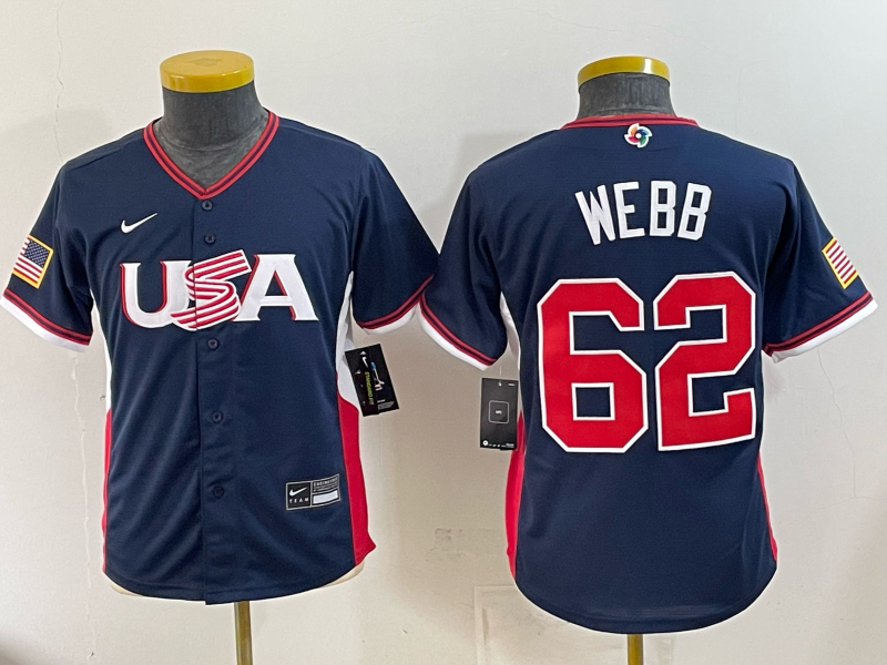 Youth 2026 World cup blue MLB jersey 05360034